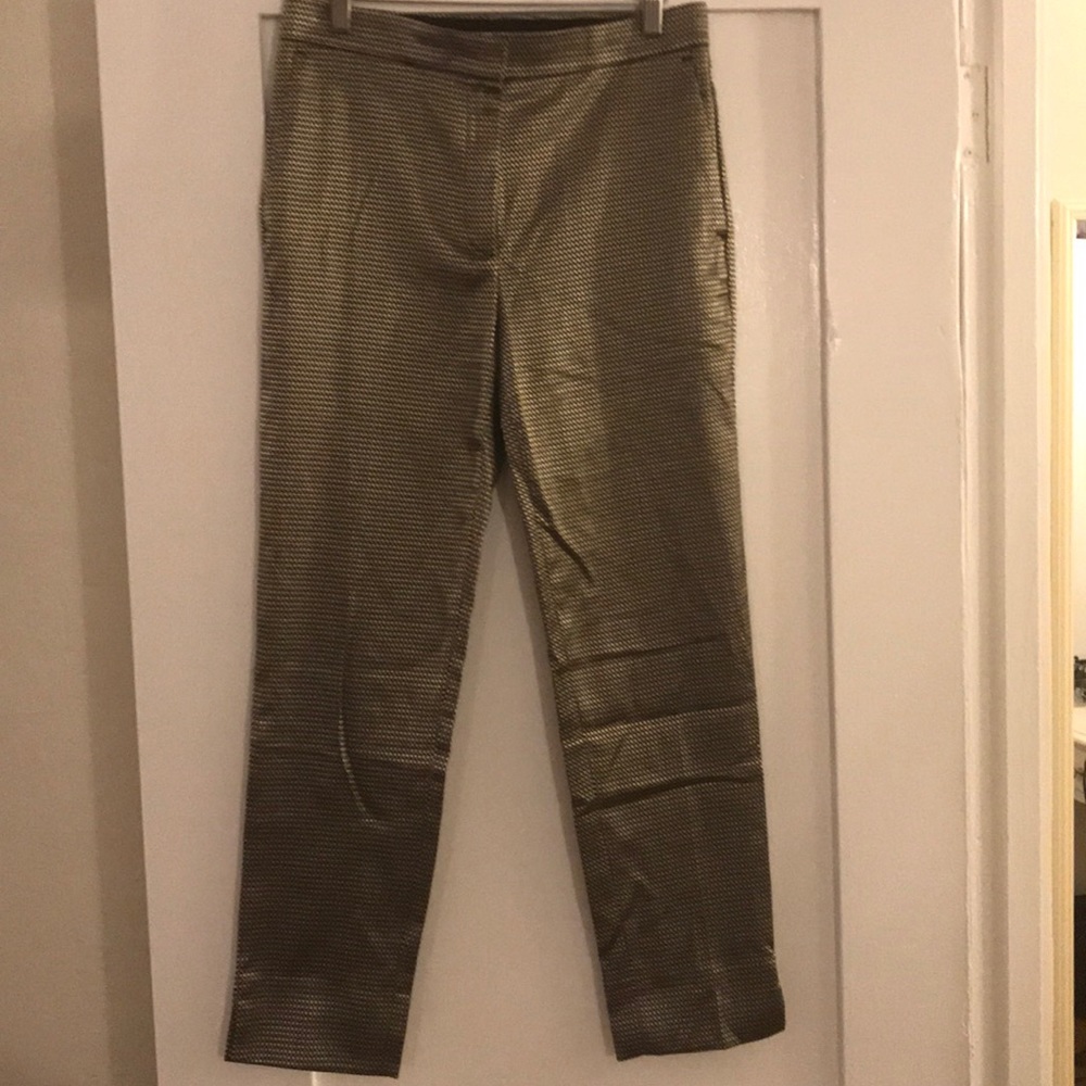 Ann Taylor gold & black checkered trousers